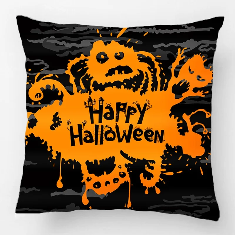 

Happy Halloween With Monsters Decorative Throw Cushion Cover Pillow Case Customize Gift By Lvsure For Car Sofa Seat Pillowcase