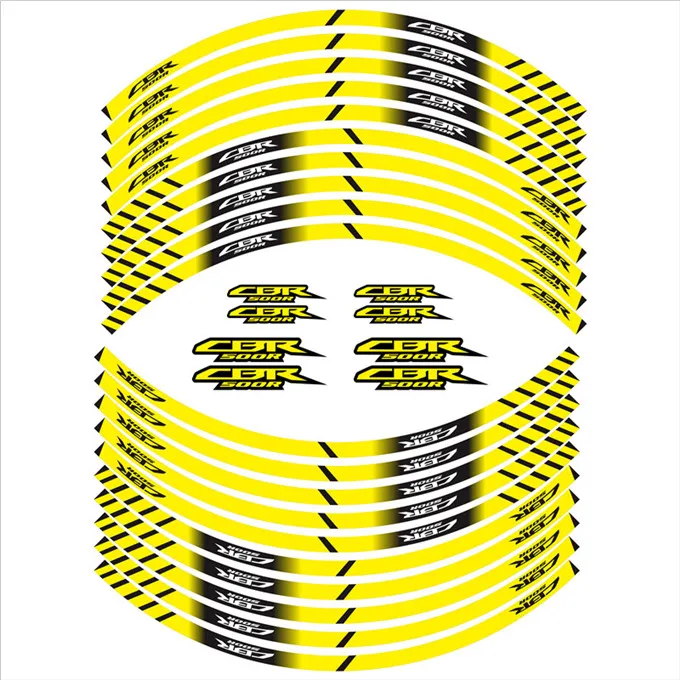 Мотоциклетные наклейки на шины внутренние колеса Светоотражающие украшение Наклейки для HONDA CBR500R cbr 500r обод наклейки - Цвет: 4