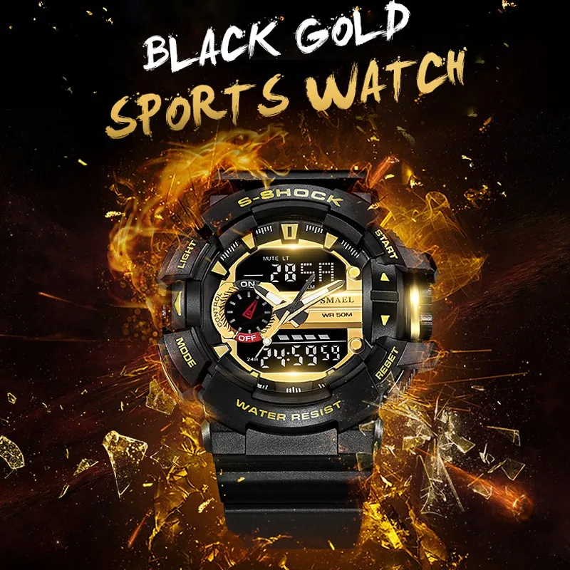 Цифровой спортивные часы Для мужчин 2018 часы мужской светодиодный кварцевые наручные часы Для мужчин бренд Роскошные Водонепроницаемый