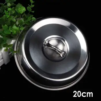 

Stainless steel steak round iron cover baking pan lid wok cap kitchen cookware accessories oil proofing pot 18-30cm
