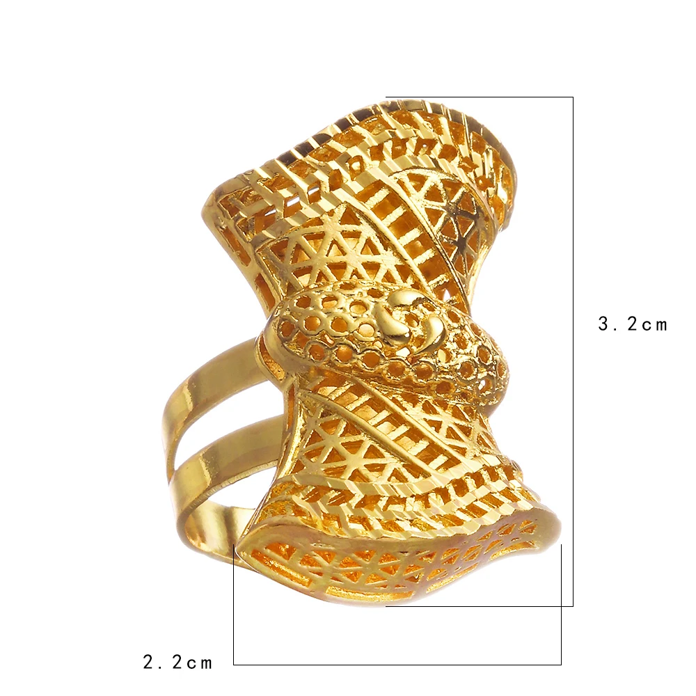 Ethlyn, регулируемый размер, Золотое кольцо на палец, увеличенная большая бабочка, кольца для эфиопских/африканских женщин, свадебные R58