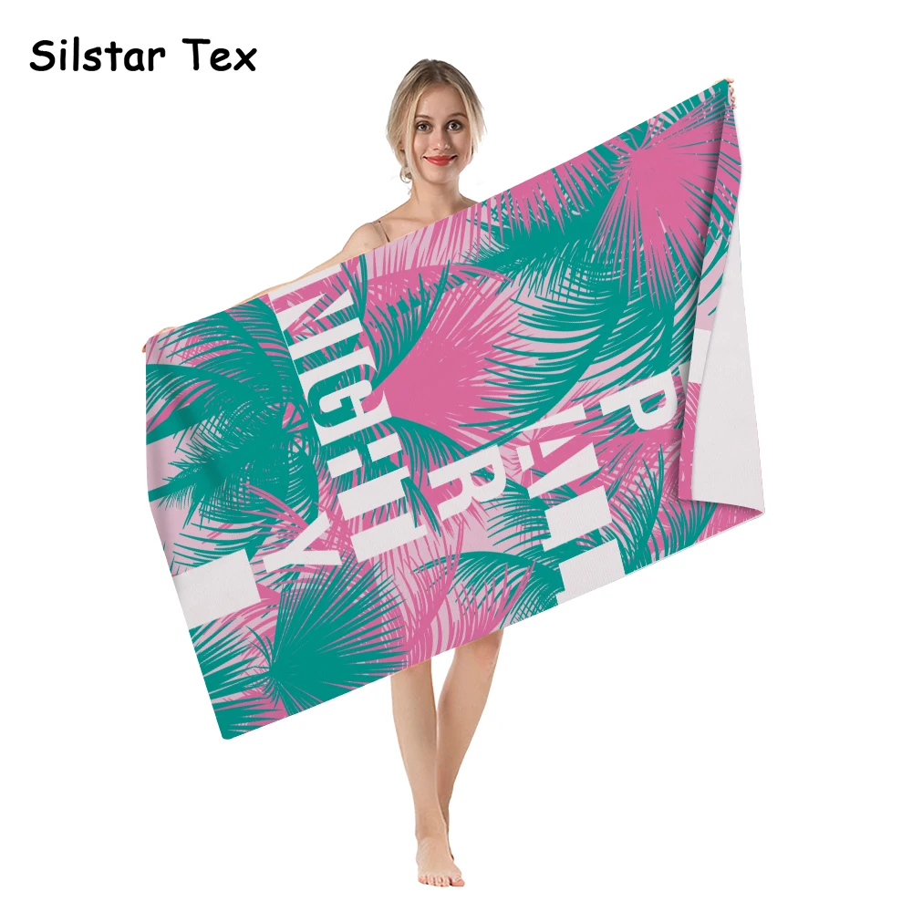 Silstar Tex тропические зеленые листья большие пляжные полотенца микрофибра ткань