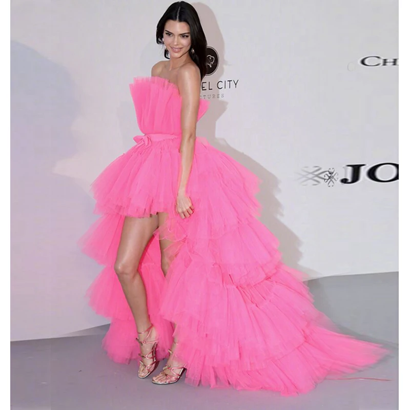 Women/'Sweet Cocktail Sweet Prom Dress Sleeveless Lace Mesh Bubble Ball Gown Pink