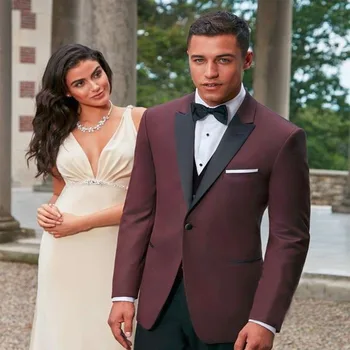 

2017 Customeized Handsome Groomsmenn Peak Lapel One Button Classic Design Men's Dinner Party Prom Suits (Jacket+Pants+Vest)