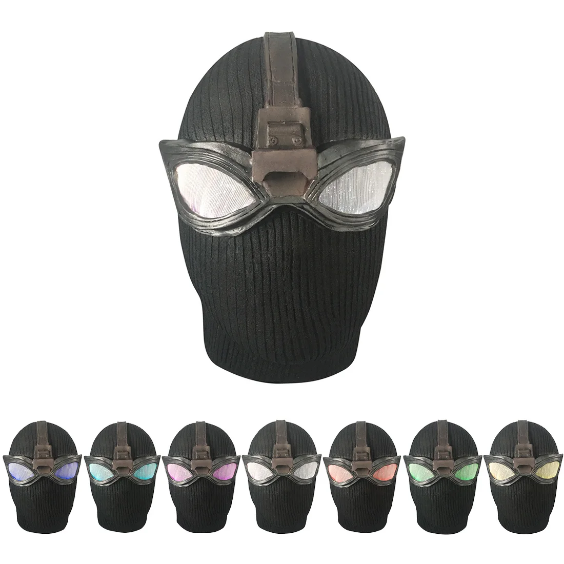 2019 Человек-паук далеко от дома маска косплей Человек-паук латексная черная маска с 7 цветов светодиодный Хэллоуин вечерние аксессуары