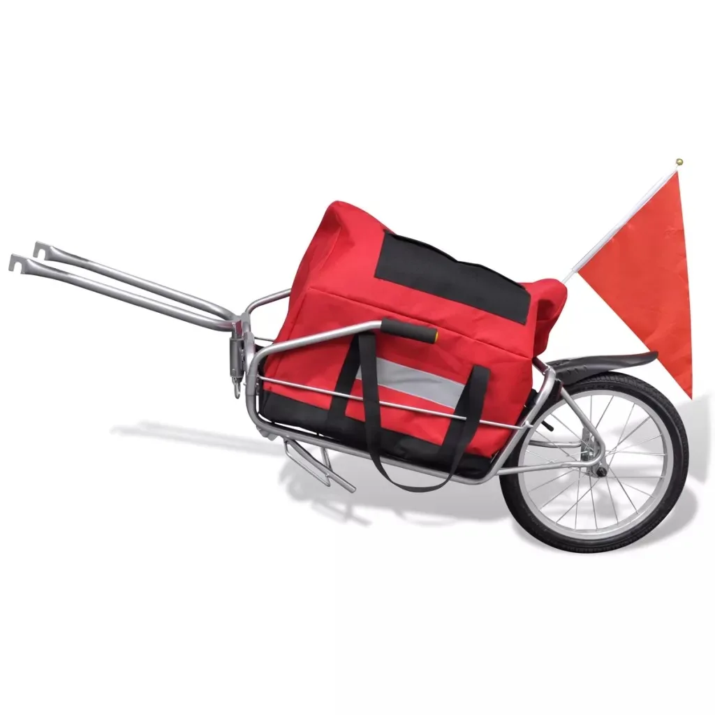 VidaXL 2-в-1 прицеп с прочным колесом стабильный и прочный многофункциональный прицеп для велосипеда или коляски с ручками 2 в 1 прицеп