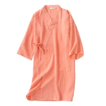 Сексуальное оранжевое Новое кимоно Халаты женские халаты марля хлопок милые повседневные летние женские ночные рубашки японские халаты