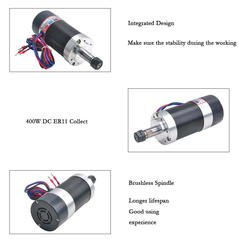 Бесщеточный шпиндель 400 Вт с воздушным охлаждением маршрутизатор двигатель постоянного тока шпиндель ER11 с шаговым двигателем драйвер для ЧПУ гравер фрезерный станок