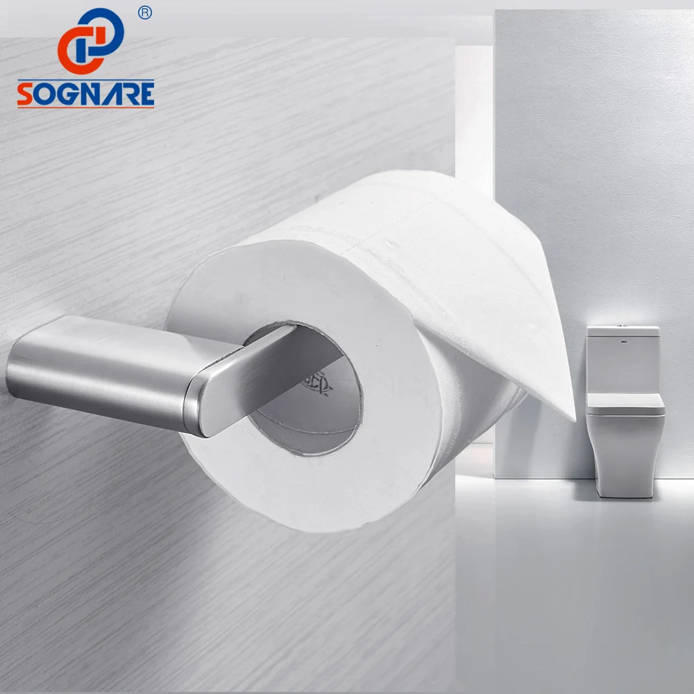 

SOGNARE 304 Stainless Steel Toilet Paper Holder Chrome/Nickel Brushed Toilet Tissue Wall Toilet Roll Holder Bathroom Accessories