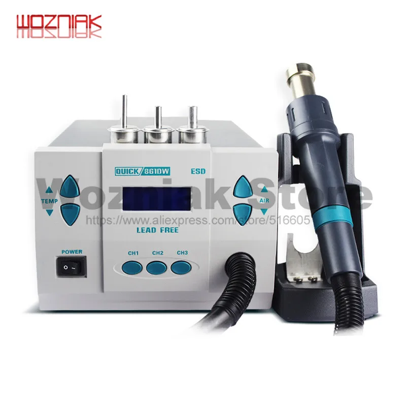 Quick 861DW lead-free hot air gun soldering station Intelligent digital display 1000W rework statio