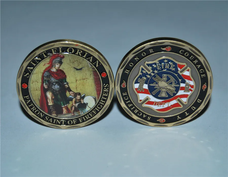 Firefighter challenge coin Saint Florian patron of firefighters Catholic (15)