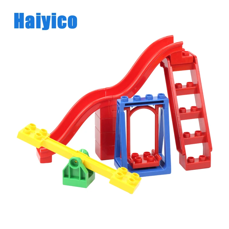 

Large Particles Assembling Accessories Set Building Blocks DIY Toy Creativity Compatible with Duplo Playground seesaw swing Gift