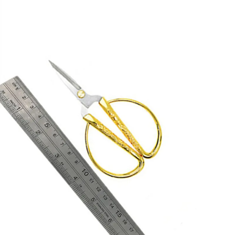 Вышивка крестом иглы портной пряжи винтажная отделка срезанная Dressmake ножницы швейная ткань рукоделие Thrum Fancywork нить - Цвет: Gold