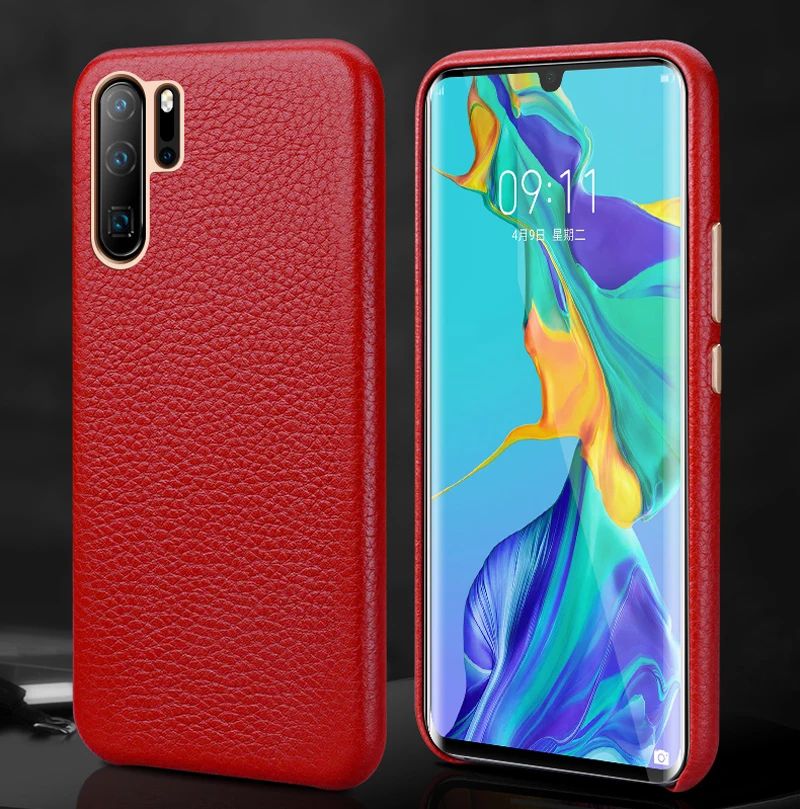 Чехол для телефона huawei P30, защитный чехол из натуральной кожи личи, Тонкий деловой умный чехол для huawei P30 Pro