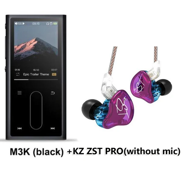 FIIO M3K мини Hi-Fi Hi-Res без потерь портативный музыкальный плеер MP3 AK4376A ЦАП чипы Высокая точность Поддержка функция записи - Цвет: black with ZST PRO