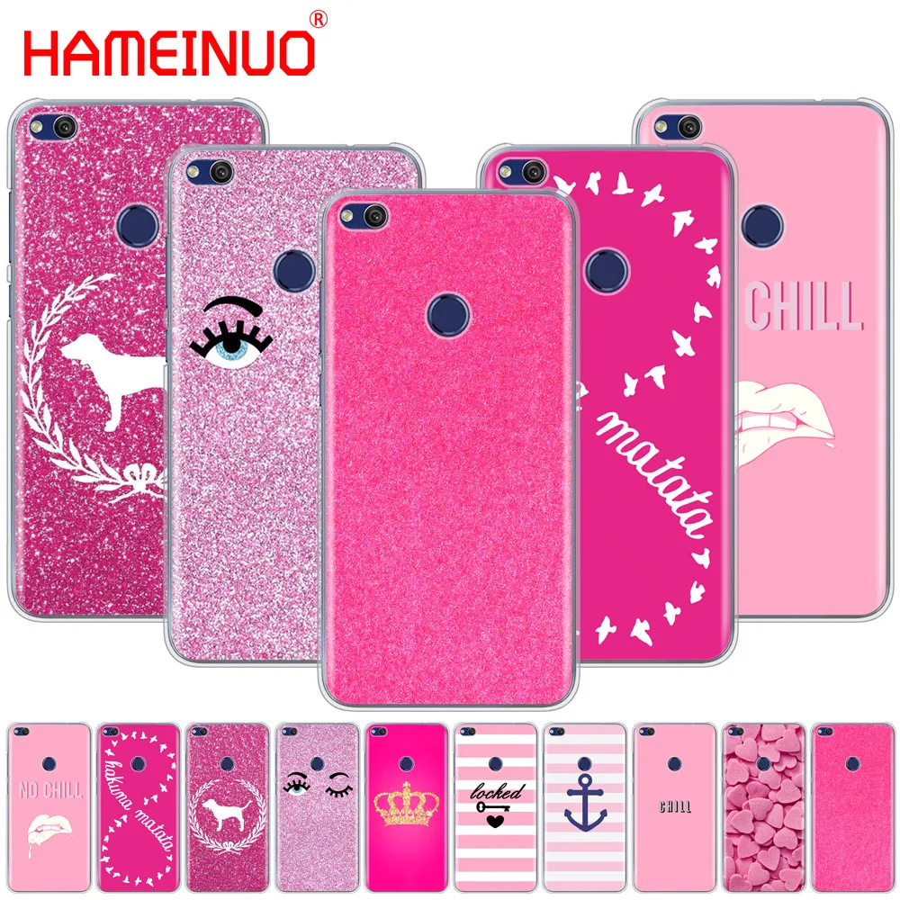 Однотонный розовый чехол HAMEINUO с принтом для девушек телефона huawei Ascend P7 P8 P9 P10 P20 lite