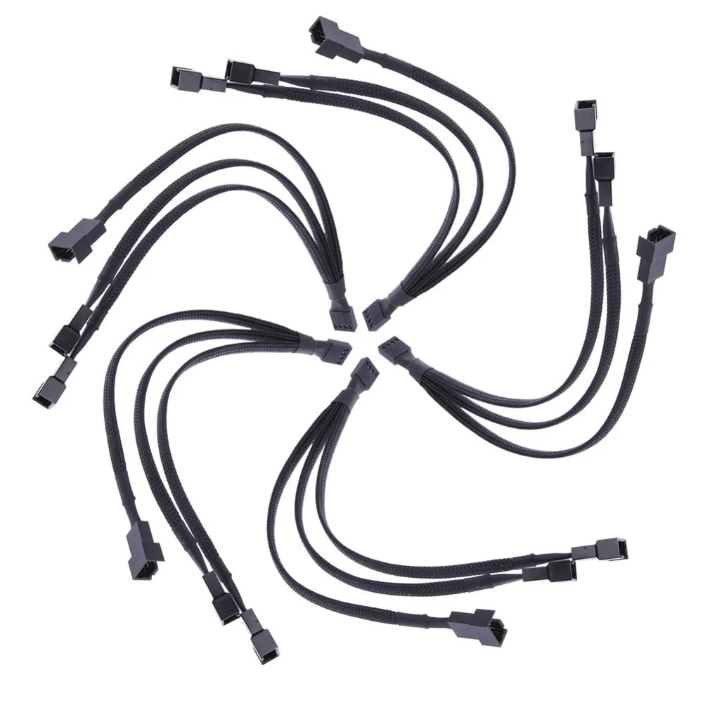 Новый вентилятор 4pin на 3 x 4pin/3pin PWM удлинитель кабеля Пути Y сплиттер кабель 6 14| |