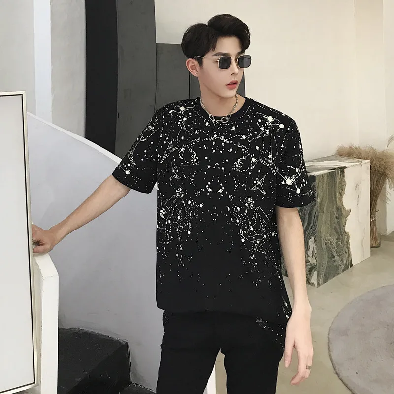 

Men Short Sleeve Casual Print Tshirt Male Hip Hop Streetwear Fashion T Shirt Tees Shirts