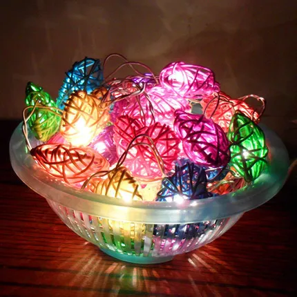 

Thailand Handmade Sepak Takraw Rattan Heart String Lights Luminaria Luces Navidad Guirlande Garland Christmas Fairy Lights