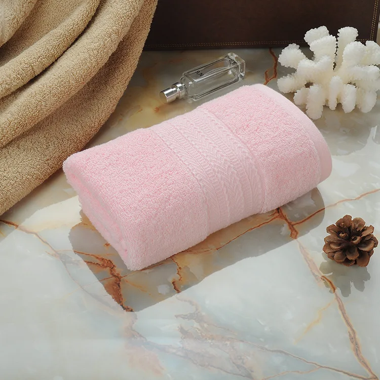 Розовый хлопок толстые для ванной пляжные Полотенца для взрослых и детей, 35x75 см крашенная в пряже, мягкие, прочные, Цвет абсорбент домашний отель высокого Полотенца s - Цвет: Розовый
