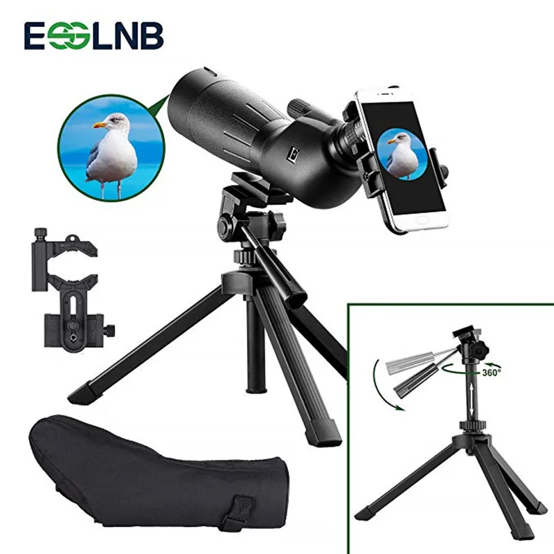 20-60x60 Spotting Scope For Hunting IPX7 Waterproof Monocular Telescope FMC Optical Lens With Adjustable Tripod & Phone Adapter 20-60x60 Spotting Scope For Hunting IPX7 Waterproof Monocular Telescope FMC Optical Lens With Adjustable Tripod & Phone Adapter