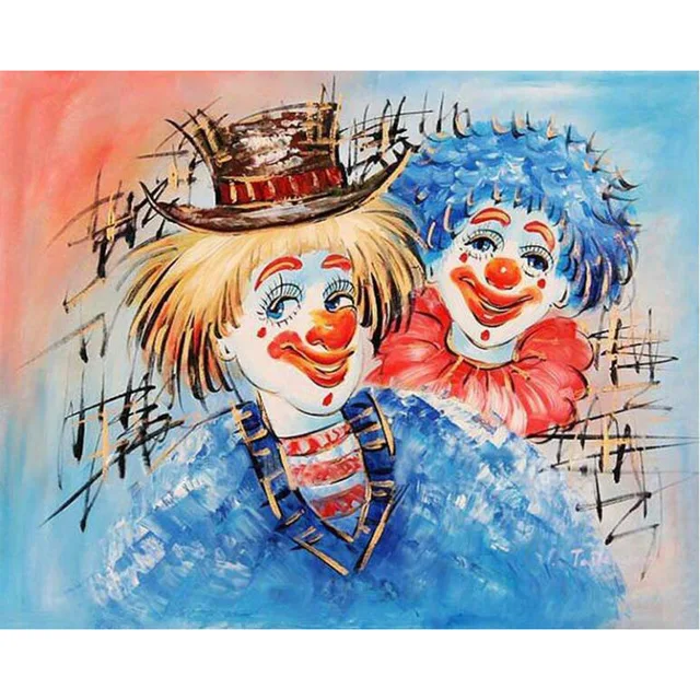 

5D diy diamond embroidery Clowns full square/Round drill painting abstract Cross Stitch Rhinestones mosaic decor H907