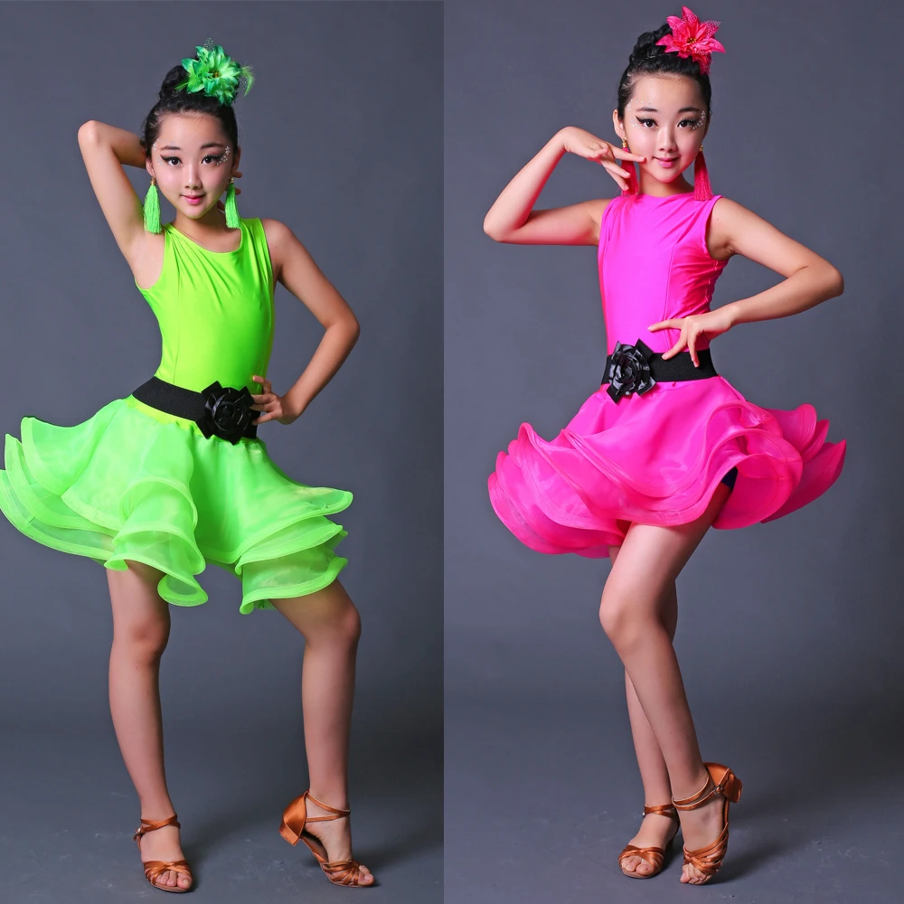 Профессиональное платье для латинских танцев для девочек; цвет синий, красный; детская одежда для бальных танцев; одежда для сальсы; Детские вечерние костюмы сценическая одежда
