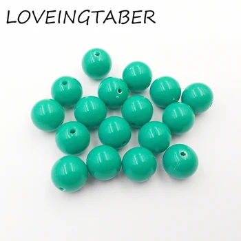 

(Choose Size First ) 6mm/8mm/10mm/12mm/14mm/16mm/18mm/20mm Blue Green Acrylic Solid Beads For Necklace