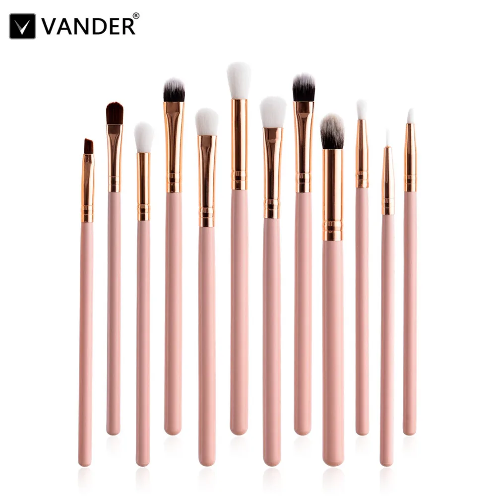 Professional Pink 12Pcs Cosmetic Makeup Brush Foundation Eyeshadow