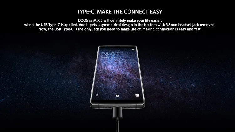 DOOGEE MIX 2 6GB RAM 64GB ROM MTK Helio P25 2.5GHz Octa Core 5.99 Inch Bezel-less FHD+ Screen Quad Camera Android 7.1 4G LTE Smartphone