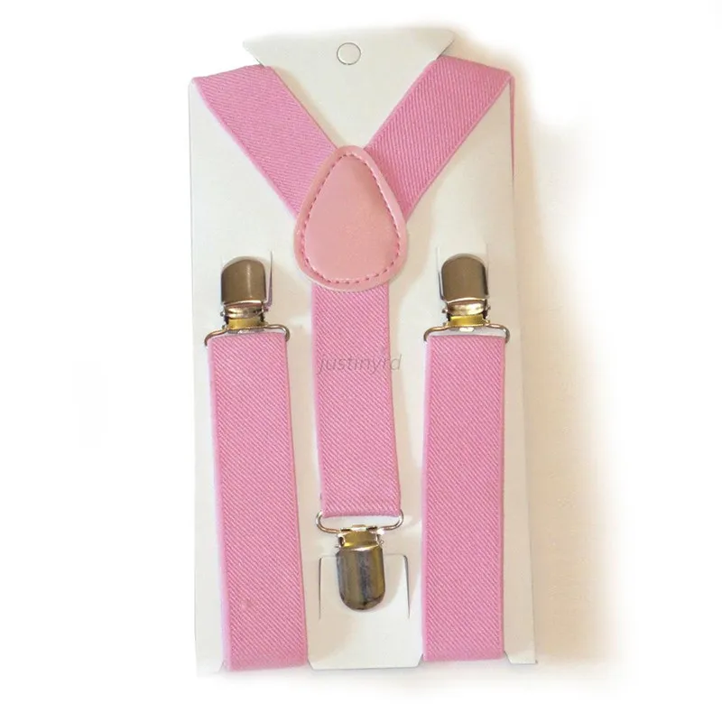 Милый ребенок клип-на чулок y-обратно Эластичные подтяжки для школьные для мальчиков для девочек J48 - Цвет: Розовый