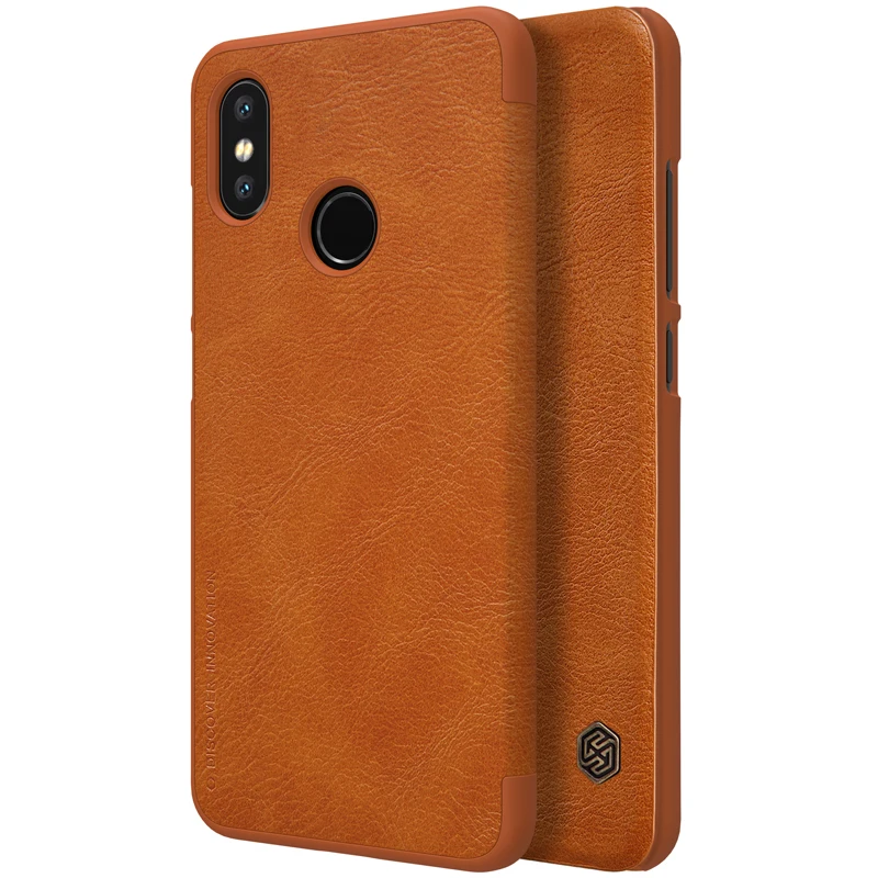 

Mi8 Genuine Leather Smart Case for Xiaomi Mi 8 Case Flip Cover Card Slot Magnetic Nillkin QIN Case for Xiaomi MI8 Fundas Caphina