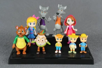 

Goldie and Bear Figures Toys 9 Pcs Set Action Goldilocks Little Red Riding Hood 5cm - 9cm Approx