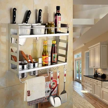 Космическая Алюминиевая Подставка для специй двойная подставка для специй кухонные стеллажи могут быть настенные Lu 4264