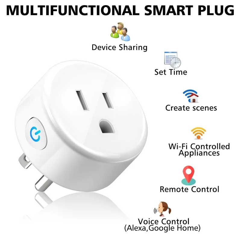 Overfly wifi Smart Plug US Аудио управление смарт-переключатель розетка беспроводной умный