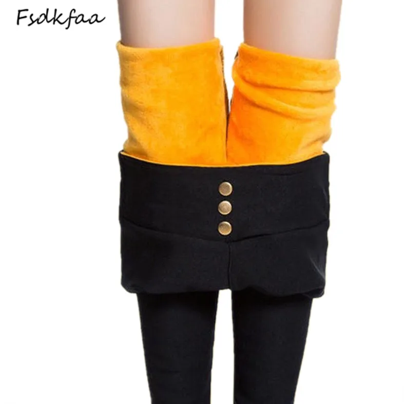 

Fsdkfaa Pants Womens Winter 2018 Casual High Waist Thickening Warm Trousers Large Size Pants Female Black And White Velvet pants