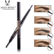 MISS ROSE, 24 часа, стойкий карандаш для бровей, двойной конец, водостойкие пигменты, карандаш для бровей, черный, коричневый цвет, инструменты для макияжа