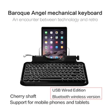 Bluetooth 83 keys Led mechanical Wireless bluetooth tablet steampunk Keyboard Gaming for phone ipad Macbook Windows Android IOS