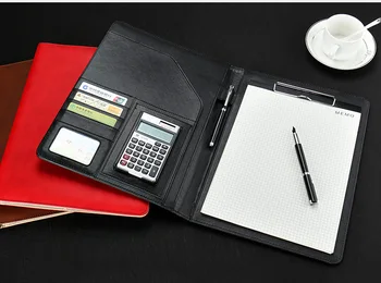 

A4 PU leather business conference file bill manager folder portfolio signature agreement padfolio document organizer W037