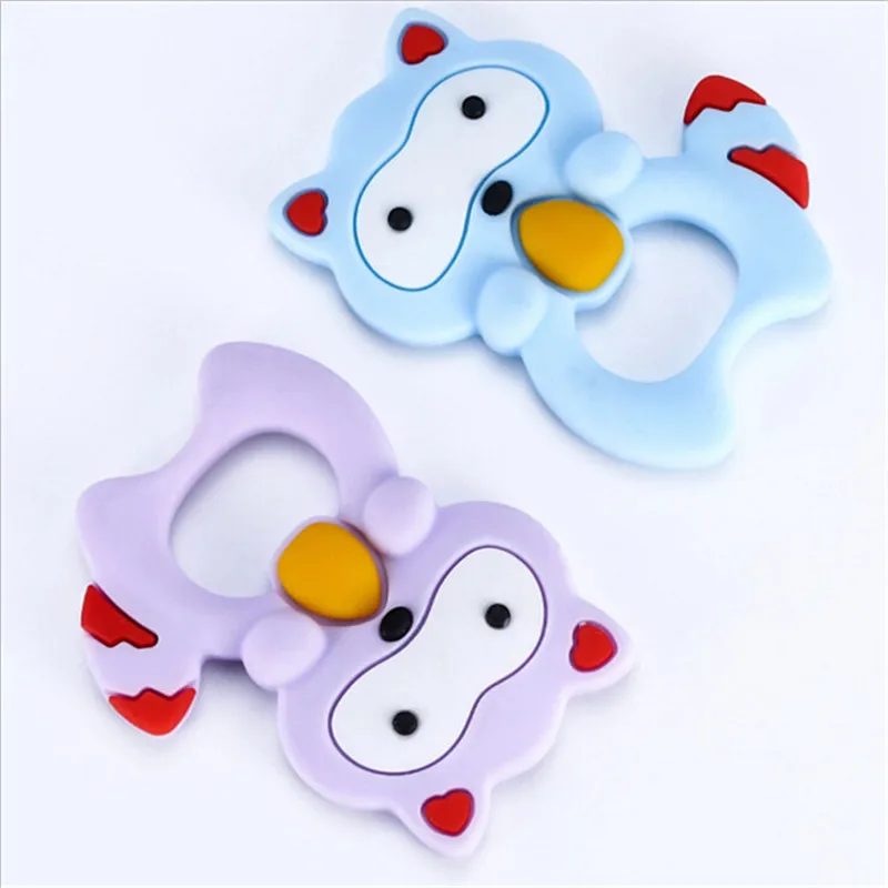 

Silicone Teethers Animal Squirrel Baby Ring Teether Silicone Chew Charms Baby Teething Gift Toddler Toys
