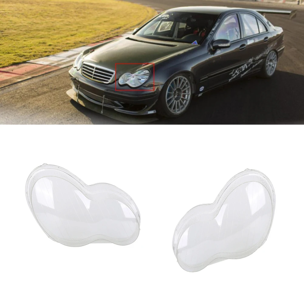 Car Headlight Headlamp Glass Cover Clear Automobile Left Right Head Light Lens Covers For Mercedes Benz W203 C-Class 2000-2004