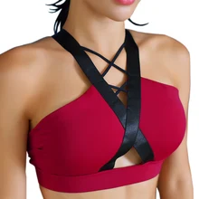 Женщина Фитнес Йога бюстгальтер сексуальный фронт выдалбливают крестообразные powershape bodybuild Нижнее Бельё для девочек мягкие дышащие Материал Бег scl382