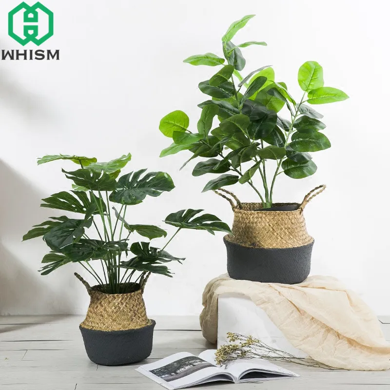 Handmade Flower Pots Planters Decorative Seagrass Rattan Storage Basket Toys Laundry Hamper Home Organizer 5 Sizes Flower Basket