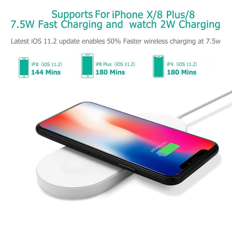 Qi Wireless Charger For Apple Watch 2 3 iPhone X 8 Plus Quick Fast Charging Pad For SAMSUNG S9 S8 S8+ S7 S6 Edge+ Xiaomi MiX2S  (7)