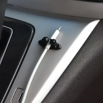 

8pcs Car Wire USB Cable Holder Tie Clip Fixer Organizer Black Line Clamp