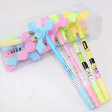 12pcs 1box Hand fidget spinner kawaii pen toy 22 5cm kids school sign pen spincube anti