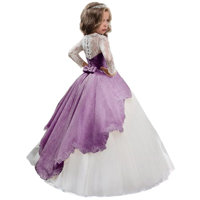Вечерние платья принцессы для девочек; элегантные платья для причастия; кружевное платье; платье-пачка из тюля для малышей; LP-209