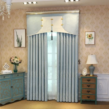 

Luxury Modern Tree embroidery Curtains for Bedroom Living Room Coffee French Window Treatment Curtain High Shading(70%-90%)