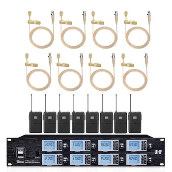 

Bolymic 8 Channels Wireless Single Microphone Systems Headset Lavalier Handheld Microphone Headworn Mics For Stage school church