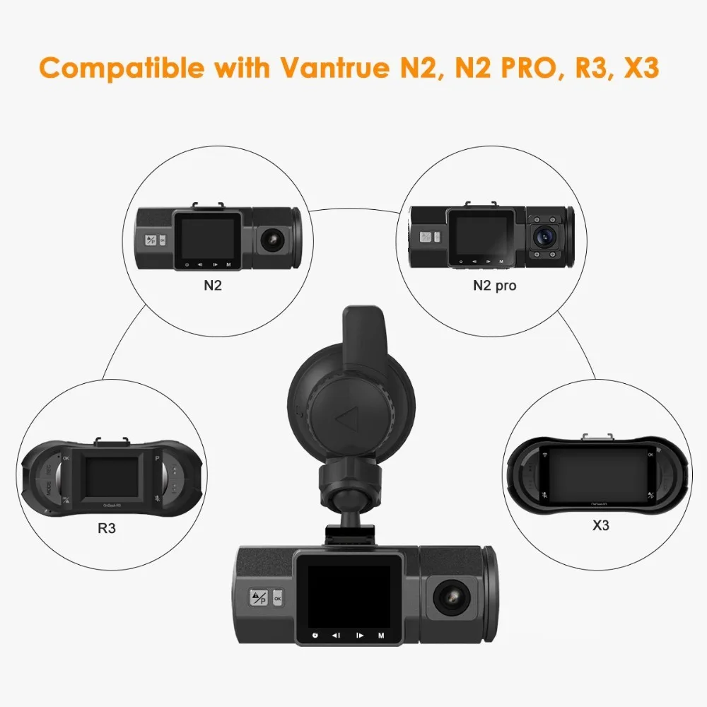 VANTRUE мини USB порт лобовое стекло автомобиля присоска крепление для N2 Pro/N2/T2/R3/X3 Автомобильный видеорегистратор